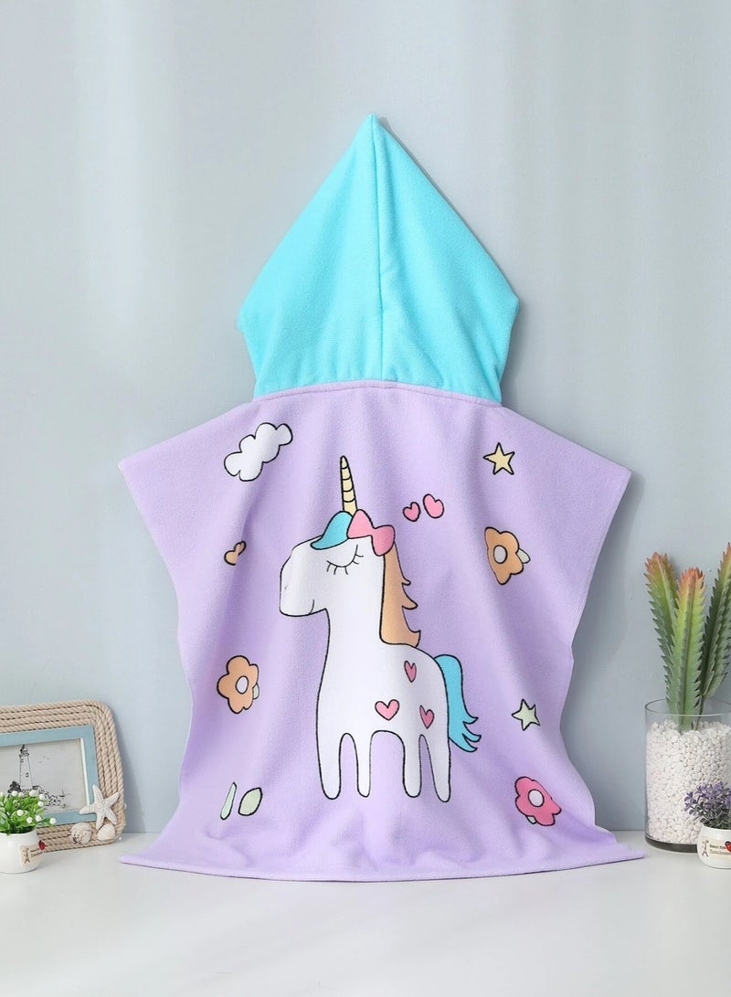 UKR Kids Hooded Towel - 60 x 120 cm | Colorful Unicorn Design | Soft & Absorbent Multicolor Bath Towel for Boys & Girls | Perfect for Beach & Pool - Image 5