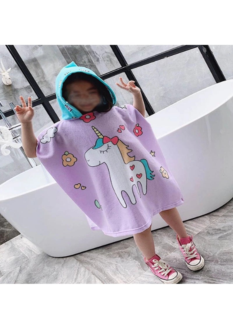 UKR Kids Hooded Towel - 60 x 120 cm | Colorful Unicorn Design | Soft & Absorbent Multicolor Bath Towel for Boys & Girls | Perfect for Beach & Pool - Image 2