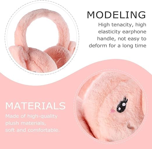 THE DDS STORE Women's Winter Plush Earwarmer Bunny Earmuffs with Moving Jumping Rabbit Ears Headbands Winter Ear Warmers for Women Girls (Khaki) - Image 4
