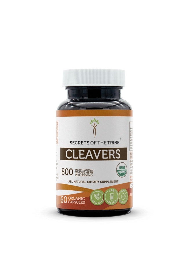 Secrets of the Tribe Cleavers USDA Organic 60 Capsules | Made with Vegetarian Capsules and Certified Organic Cleavers (Galium aparine) Dried Herb (60 Capsules) - Image 1