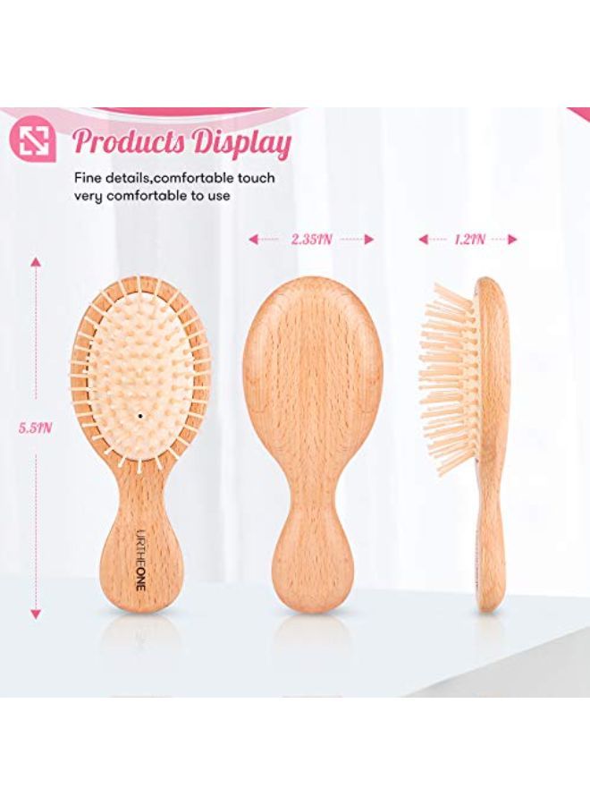 URTHEONE Mini Hair Brush ,Detangling Brush For Thick Curly Thin Long Short Wet Or Dry Hair, Pocket Travel Small Paddle Hair Brush For Men Women Kids - Image 2