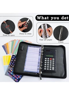 erorex Budget Binder With Zipper Envelopes 100 Day 52 Week Money Saving Challenge Book With Calculator A6 Budget Planner Binder With Envelopes Money Organizer For Cash Stuffing  - Image 2