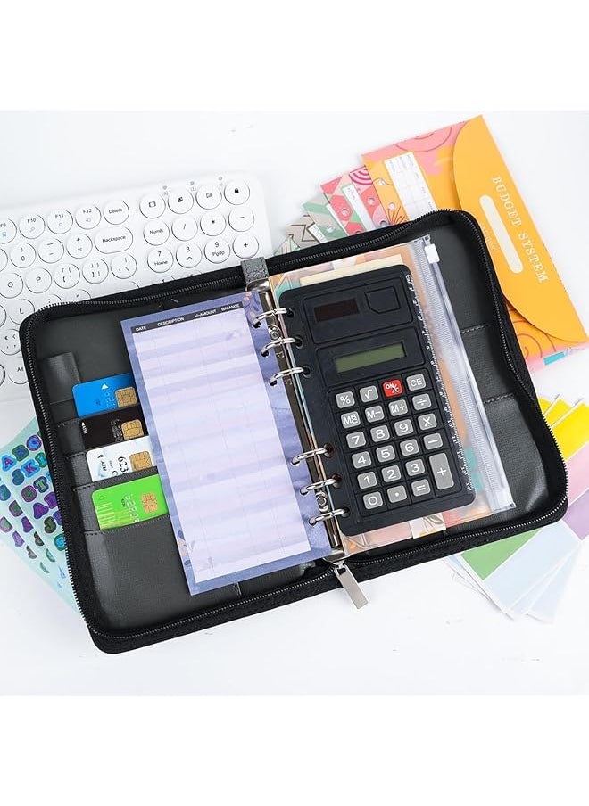 erorex - Budget Binder With Zipper Envelopes 100 Day 52 Week Money Saving Challenge Book With Calculator A6 Budget Planner Binder With Envelopes Money Organizer For Cash Stuffing - Image 1