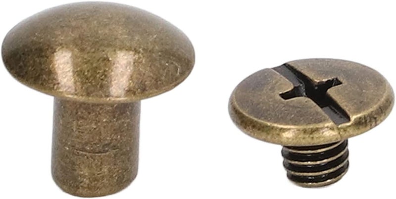 90 Sets Book Binding Screw 10x9.5mm, Brass Chicago Screws Assorted Kit, Electroplated Round Head Leather Rivets for DIY Journals Notebooks with Glossy Durable Fasteners (Bronze) - Image 4