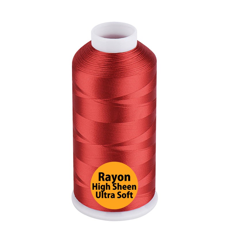 Simthread Rayon Embroidery Thread 5500 Yards 40wt 100 Rayon Viscose for Commercial and Domestic Machines  Red 1147