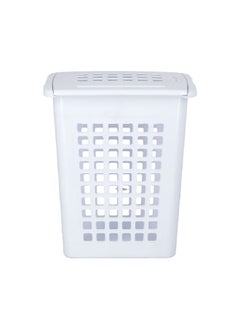 Sterilite Durable Waterproof Laundry Basket with Lid White 48 x 33 x 56 cm 1223  - Image 1