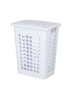 Sterilite Durable Waterproof Laundry Basket with Lid White 48 x 33 x 56 cm 1223  - Image 2