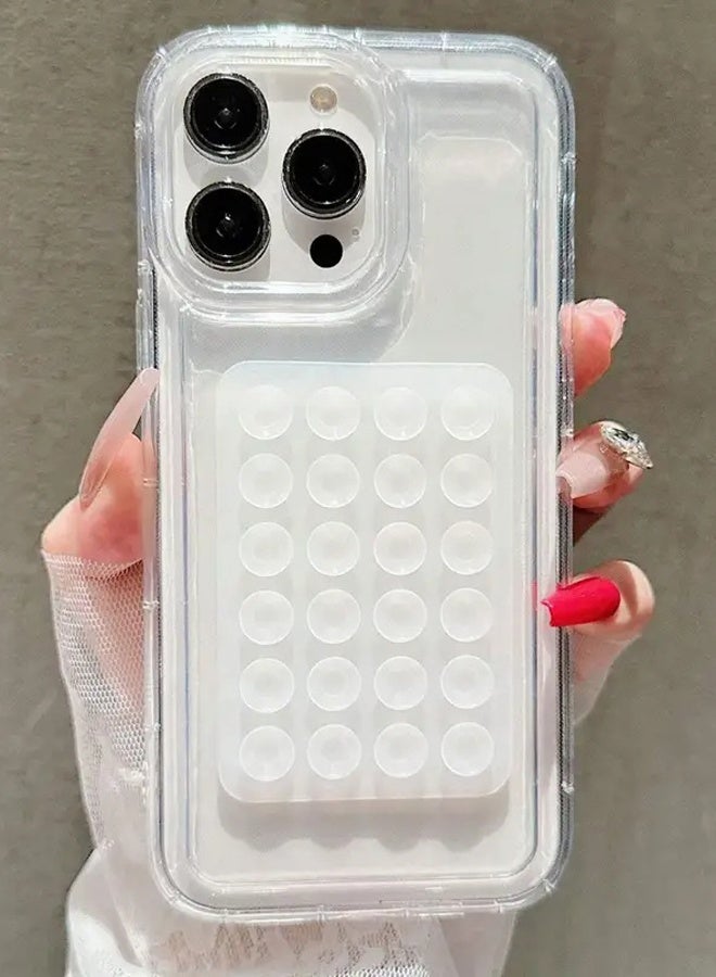 Silicone Suction Cup Phone Case Mount Double Sided, Phone Accessories Hands-Free Strong Grip Holder for Selfies and Videos, Silicon Phone Holder for iPhone and Android (Clear) - Image 3