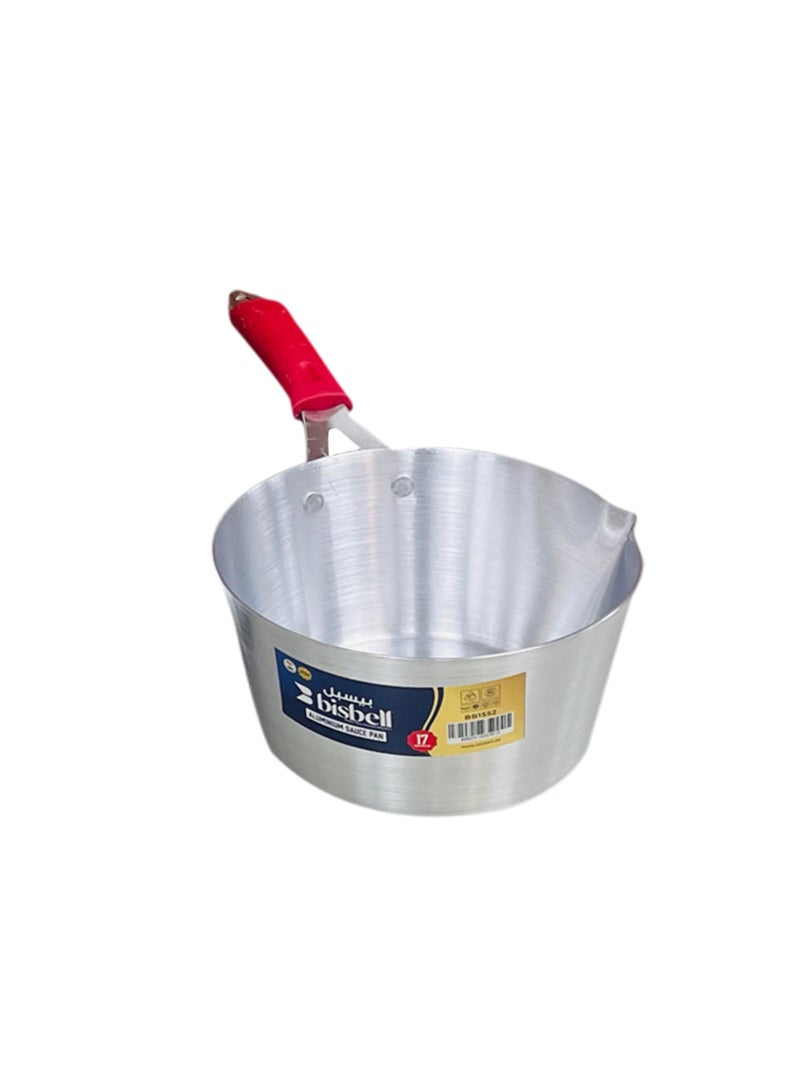 بيسبل قدر صلصة مدبب من الألومنيوم مقاس 17 سم - قدر حليب متوسط ​​الحجم وقدر صلصة صغير للمرق والحساء والشاي - وعاء طهي سريع التسخين، سميك، BB1552 - Image 1