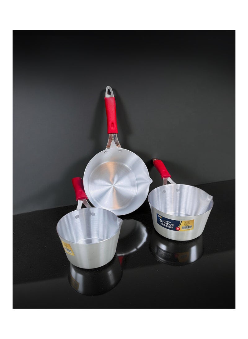 بيسبل قدر صلصة مدبب من الألومنيوم مقاس 17 سم - قدر حليب متوسط ​​الحجم وقدر صلصة صغير للمرق والحساء والشاي - وعاء طهي سريع التسخين، سميك، BB1552 - Image 2