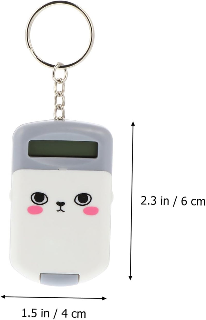 Angoily 2pcs Portable Mini Calculator for Students and Lightweight Compact Electronic Arithmetic Device Cute Gray Handheld Design for School Office and Daily Use - Image 2