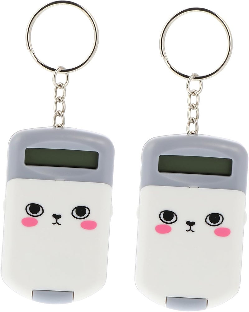 Angoily 2pcs Portable Mini Calculator for Students and Lightweight Compact Electronic Arithmetic Device Cute Gray Handheld Design for School Office and Daily Use - Image 1