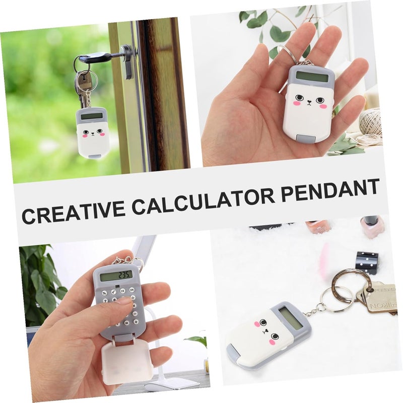 Angoily 2pcs Portable Mini Calculator for Students and Lightweight Compact Electronic Arithmetic Device Cute Gray Handheld Design for School Office and Daily Use - Image 3