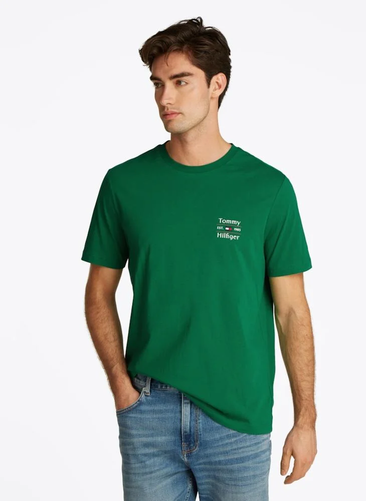 تومي هيلفيغر Logo Crew Neck T-Shirt