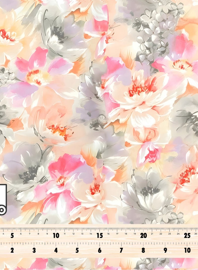 Vellato Al Lail Aramny Silk Fabric By The Yard Soft Pink Gray Floral Pattern Jalabiya Makhweer Dressmaking 58 Inches Width - Image 4