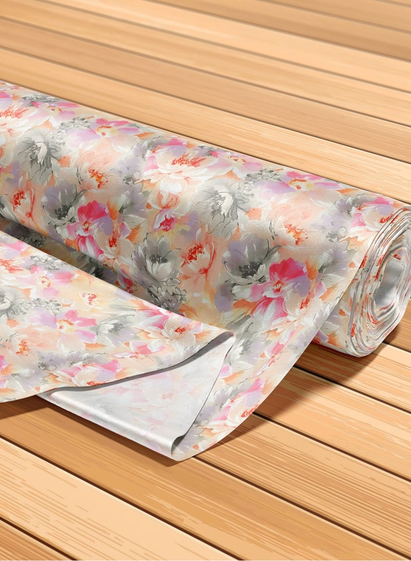 Vellato Al Lail Aramny Silk Fabric By The Yard Soft Pink Gray Floral Pattern Jalabiya Makhweer Dressmaking 58 Inches Width - Image 5