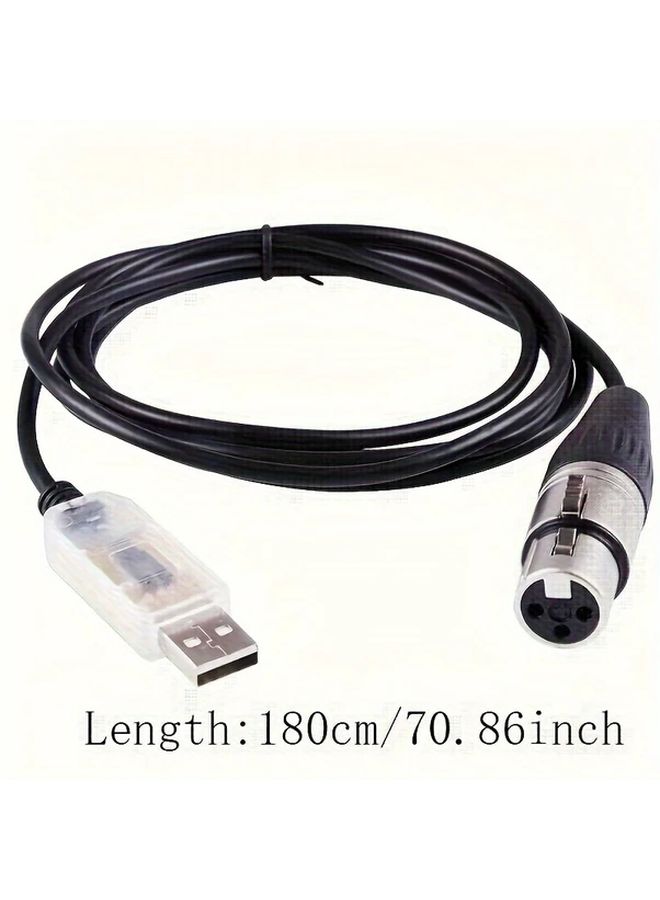 محول USB أسود إلى DMX512 مع واجهة XLR 3 دبوس لتحكم إضاءة المسرح بالكمبيوتر - Image 3