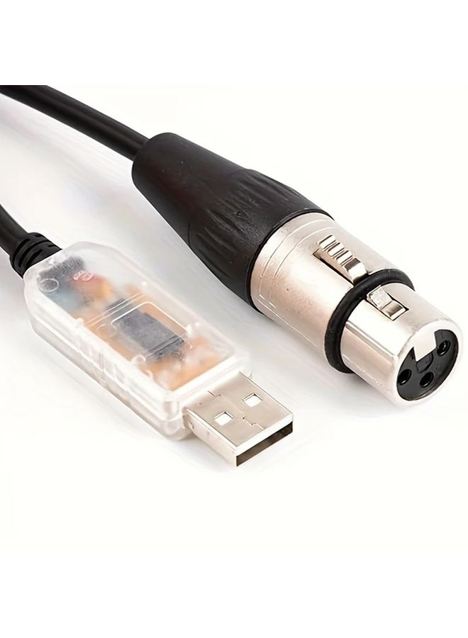 محول USB أسود إلى DMX512 مع واجهة XLR 3 دبوس لتحكم إضاءة المسرح بالكمبيوتر - Image 1