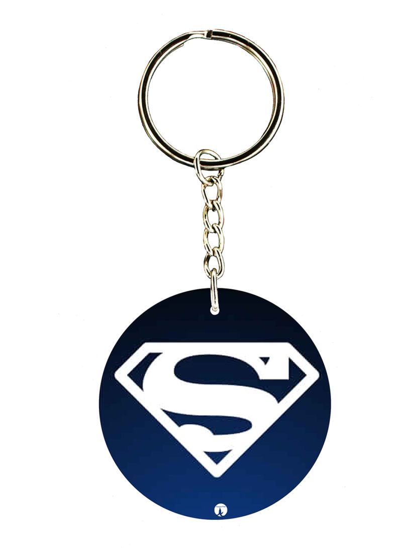 Superman Double Side Printed Keychain