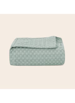 MORANO Waffle Coverlet 220 x 240 cm-Mint Green  - Image 1