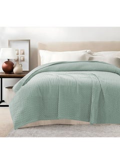 MORANO Waffle Coverlet 220 x 240 cm-Mint Green  - Image 2