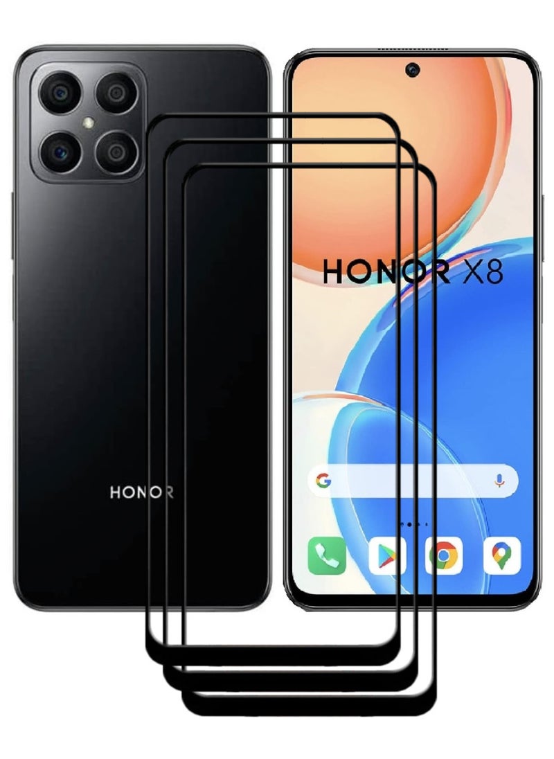 ACLIX 3 Pieces Antistatic ESD Dustproof Premium Quality High Definition Tempered Glass Screen Protector Designed For Honor X8 - Image 1