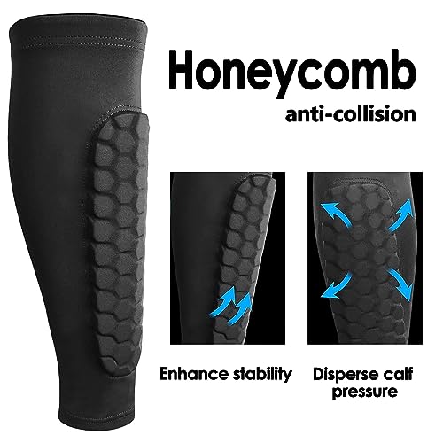 Linkidea Honeycomb Soccer Shin Guard for Kids Youth Lightweight Football Shin Pad Sleeve Breathable and Easy to Put On Soccer Protective Leg Pads 1 PairBlackS - Image 3