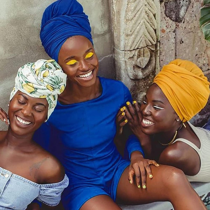 Harewom Head Wraps for Black Women Stretch Head Scarf Long African Hair Wraps Turban Headwraps Jersey Headbands - Image 5