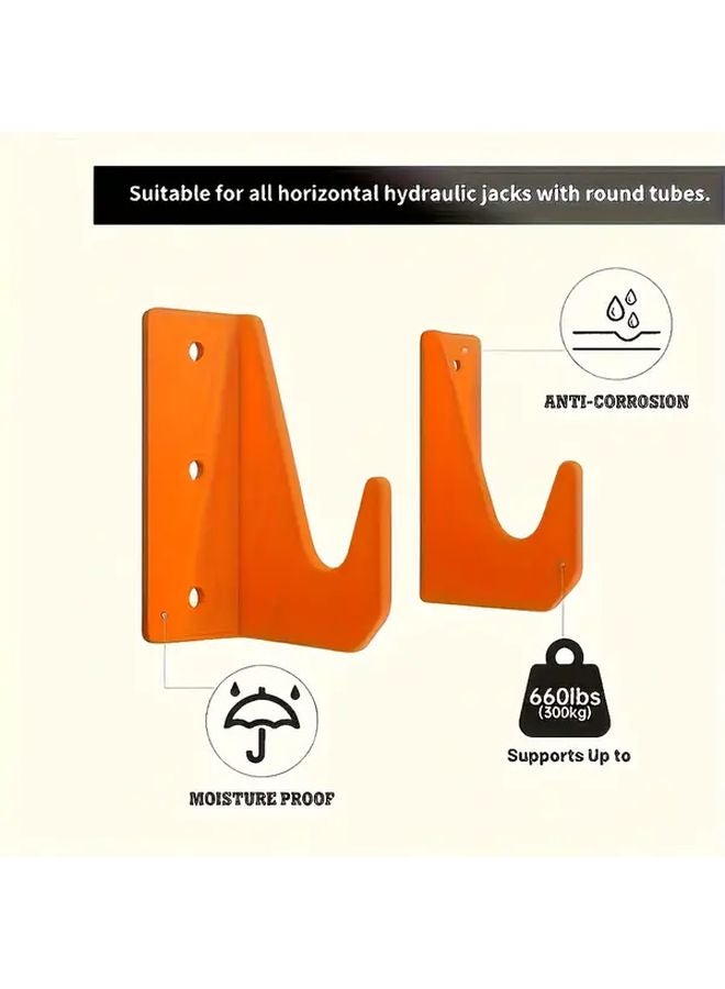 2-Piece Orange Heavy Duty Metal Wall Hooks Max Load 50LB for Garage Workshop Tools - Image 5