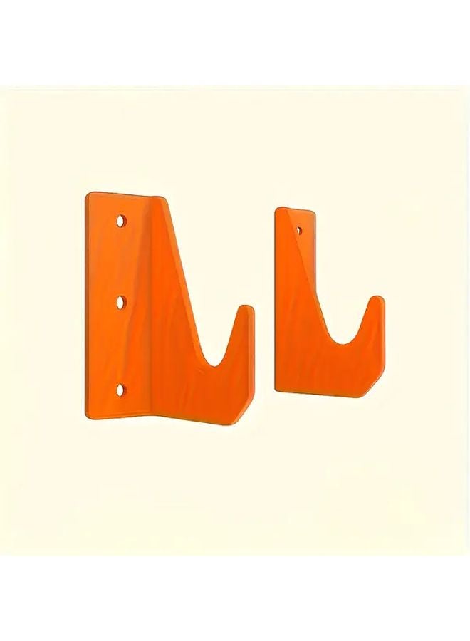 2-Piece Orange Heavy Duty Metal Wall Hooks Max Load 50LB for Garage Workshop Tools - Image 1
