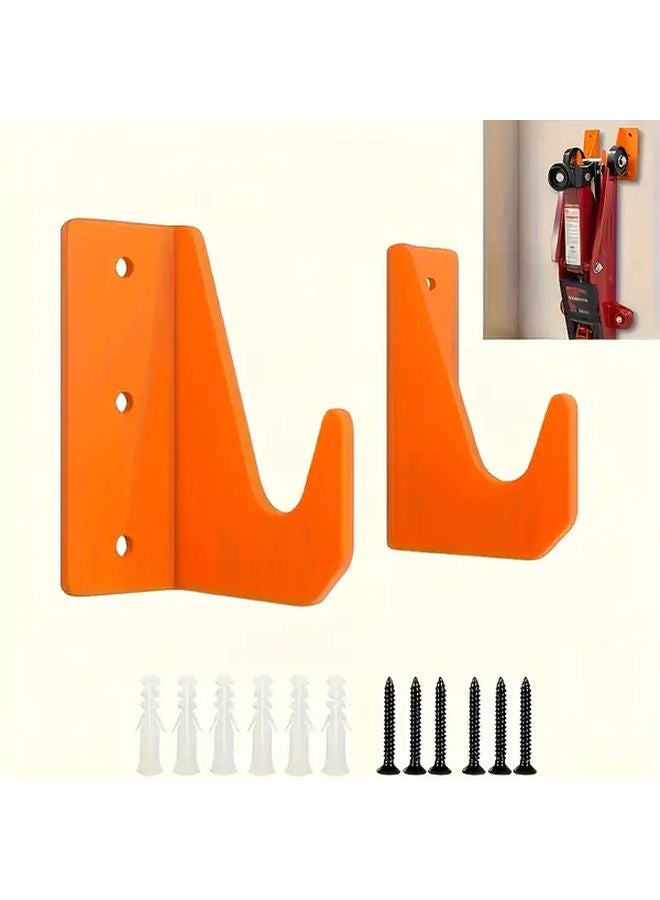 2-Piece Orange Heavy Duty Metal Wall Hooks Max Load 50LB for Garage Workshop Tools - Image 2
