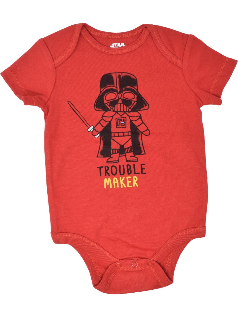 STAR WARS Baby Boys 5 Pack Bodysuits Princess Leia Yoda Han Solo R2D2 C3PO 0-3 Months - Image 3