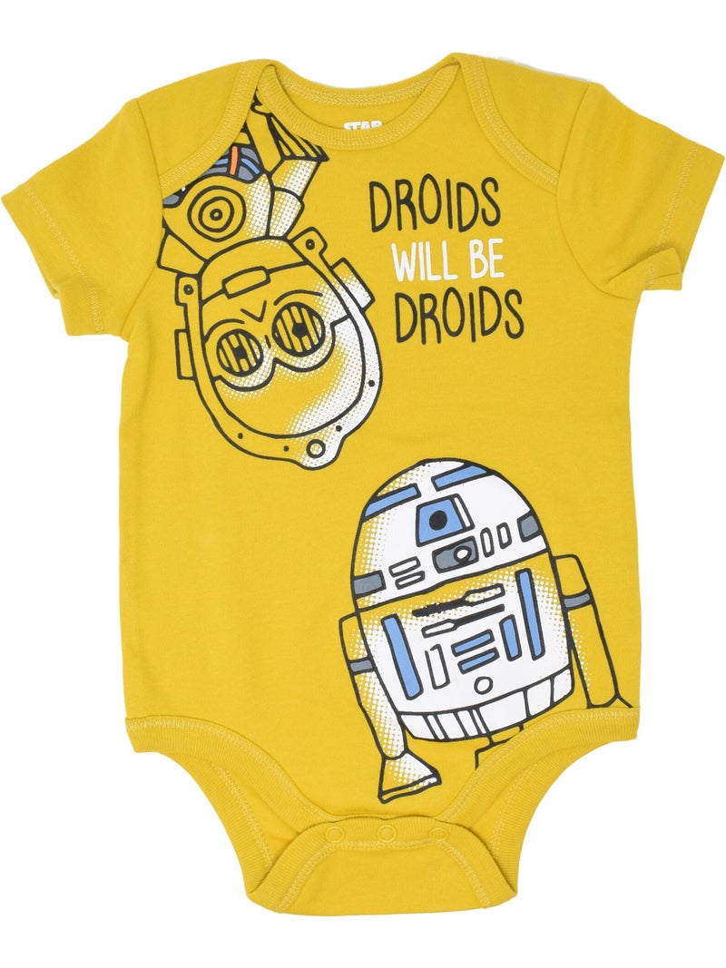 STAR WARS Baby Boys 5 Pack Bodysuits Princess Leia Yoda Han Solo R2D2 C3PO 0-3 Months - Image 5