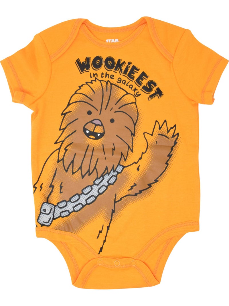 STAR WARS Baby Boys 5 Pack Bodysuits Princess Leia Yoda Han Solo R2D2 C3PO 0-3 Months - Image 4
