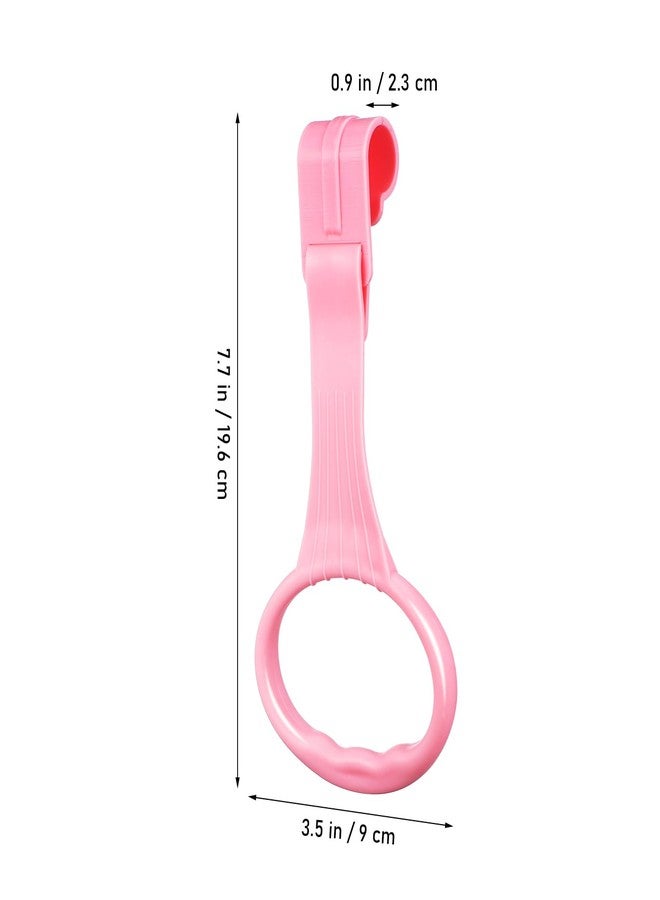 MHFOOU 4Pcs Baby Pull up Rings for Playpen- Portable Baby Crib Pull Rings- Play Pen Handles for Infant Toddler Practice Tool (2 Gray & 2 Pink) - Image 5