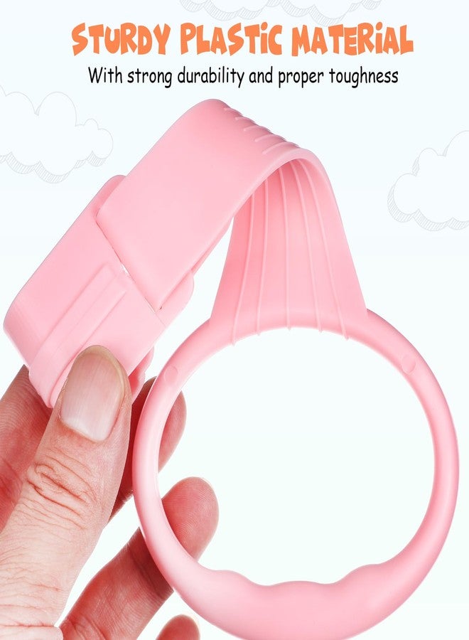 MHFOOU 4Pcs Baby Pull up Rings for Playpen- Portable Baby Crib Pull Rings- Play Pen Handles for Infant Toddler Practice Tool (2 Gray & 2 Pink) - Image 4