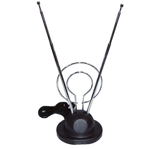 Wideskall® Universal Indoor Rabbit Ear TV Antenna for HDTV Ready VHF UHF Dual Loop Coaxial - Image 3