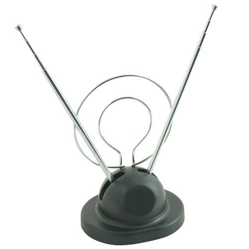 Wideskall® Universal Indoor Rabbit Ear TV Antenna for HDTV Ready VHF UHF Dual Loop Coaxial - Image 2