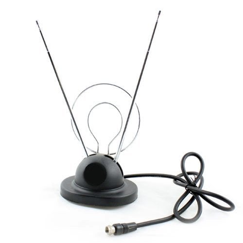 Wideskall® Universal Indoor Rabbit Ear TV Antenna for HDTV Ready VHF UHF Dual Loop Coaxial - Image 5