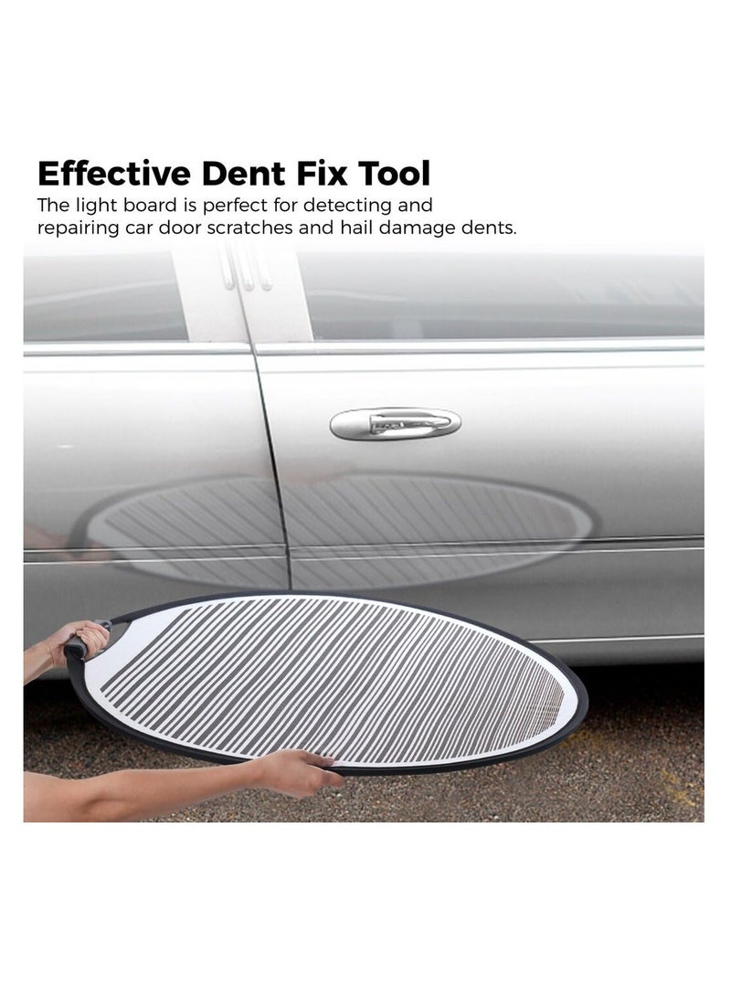 Loquat Dent Reflector Board with Storage Bag, 80cm Striped Light Reflector Board, Flexible Foldable Dent Panel, Dent Fix Tool for Vehicle Door Scratch and Hail Damage Car Dent Check Tool, Black - Image 2