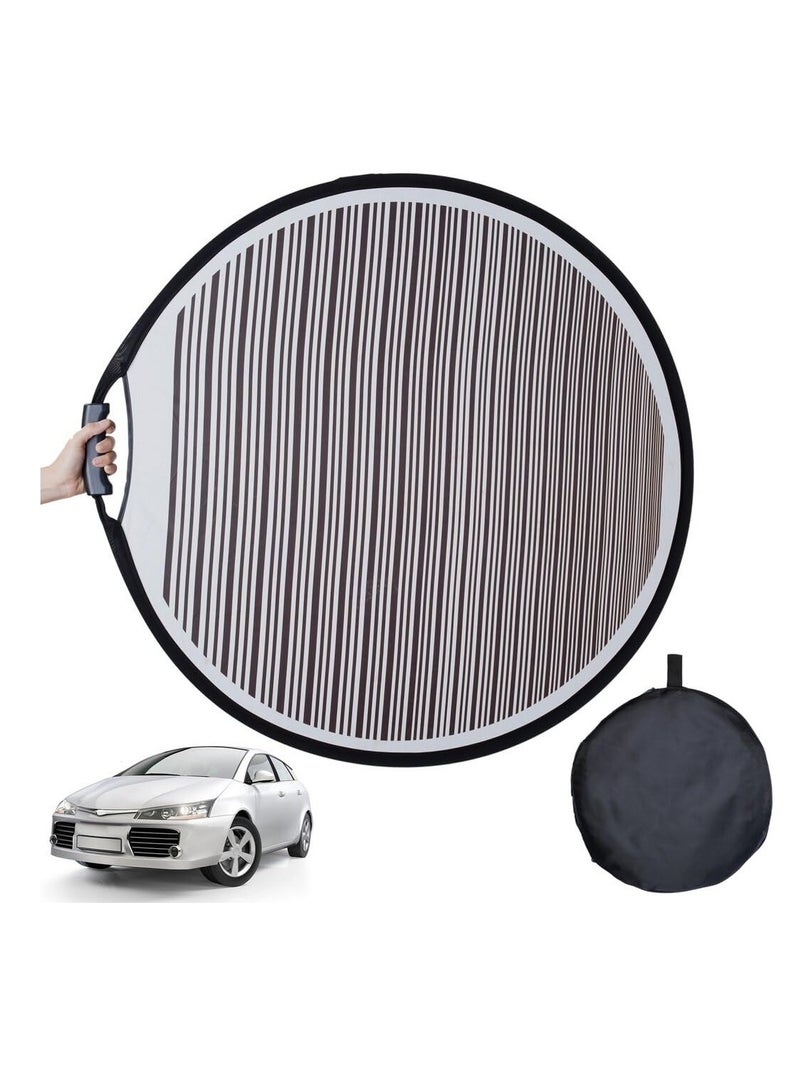 Loquat Dent Reflector Board with Storage Bag, 80cm Striped Light Reflector Board, Flexible Foldable Dent Panel, Dent Fix Tool for Vehicle Door Scratch and Hail Damage Car Dent Check Tool, Black - Image 1
