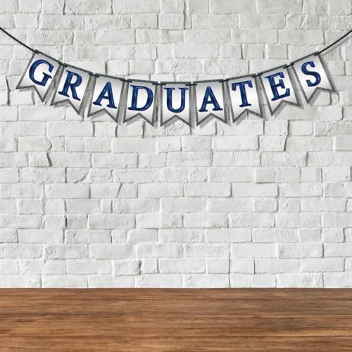 WOBBOX Graduation Photo Booth Props with Graduate Bunting Banner, Blue & Grey Gradient, Graduation Party Decoration, Cardstock Material, Combo Item Type, Medium - Image 4