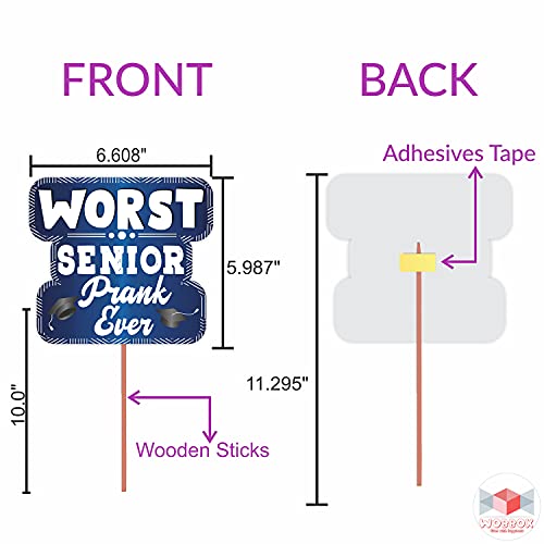 WOBBOX Graduation Photo Booth Props with Graduate Bunting Banner, Blue & Grey Gradient, Graduation Party Decoration, Cardstock Material, Combo Item Type, Medium - Image 3