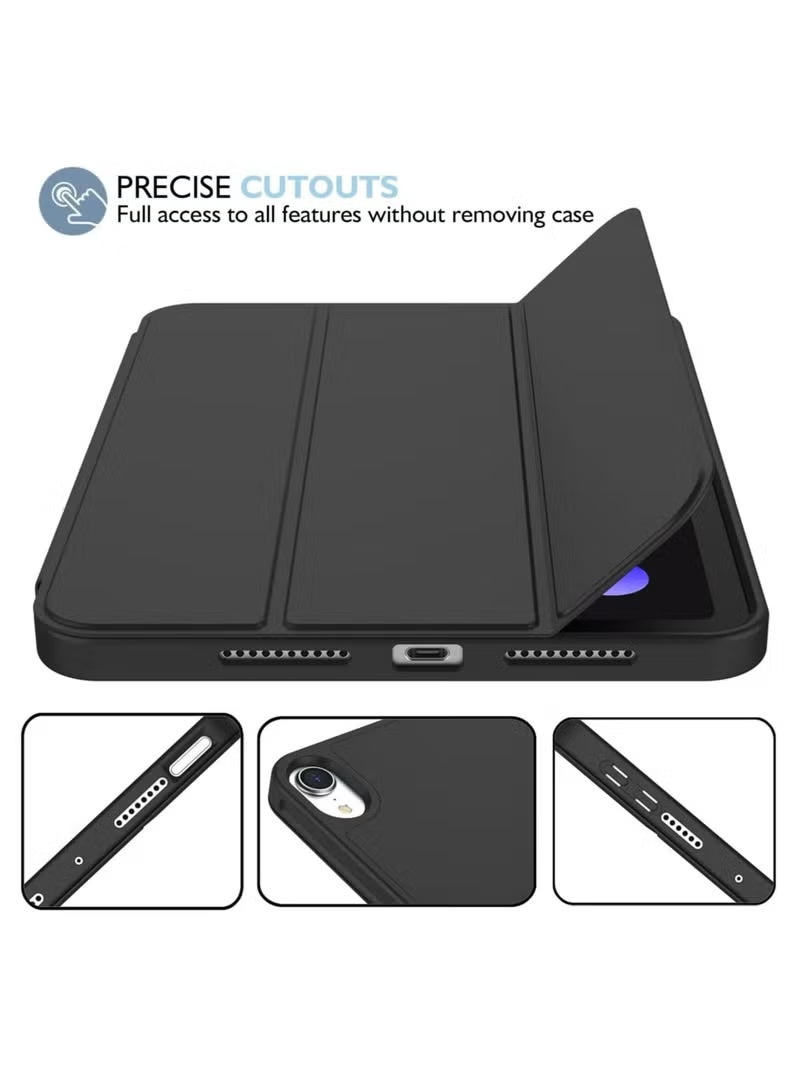 جينيكست جراب iPad Mini 7 إصدار 2024 - جراب A17 Pro مقاس 8.3 بوصة من الجيل السابع مع حامل قلم، وحامل ثلاثي الطي، وظهر من مادة TPU الناعمة، أسود - Image 5