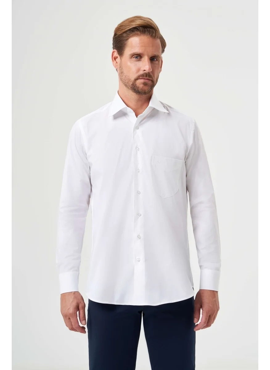 Bisse Men's Regular Fit Classic Shirt White GM23K232016_D01