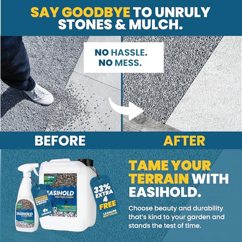 Vuba Easihold Gravel Binder 1.3 Gallon – Max Rock Glue for Pea Gravel & Stones. Long-Lasting Mulch Glue for Landscaping – Non-Toxic, Ready-to-Use Gravel Lockdown for Paths, Patios & Garden Borders - Image 2