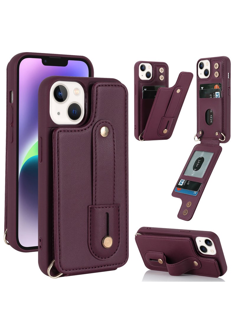 Gerenic Phone Case, Cover for iPhone 15/ 15Plus/ 15Pro/ 15Pro Max, Crossbody Wallet Case with Card Slot Holder, Wrist Strap Shoulder Protective Cover  - Image 2