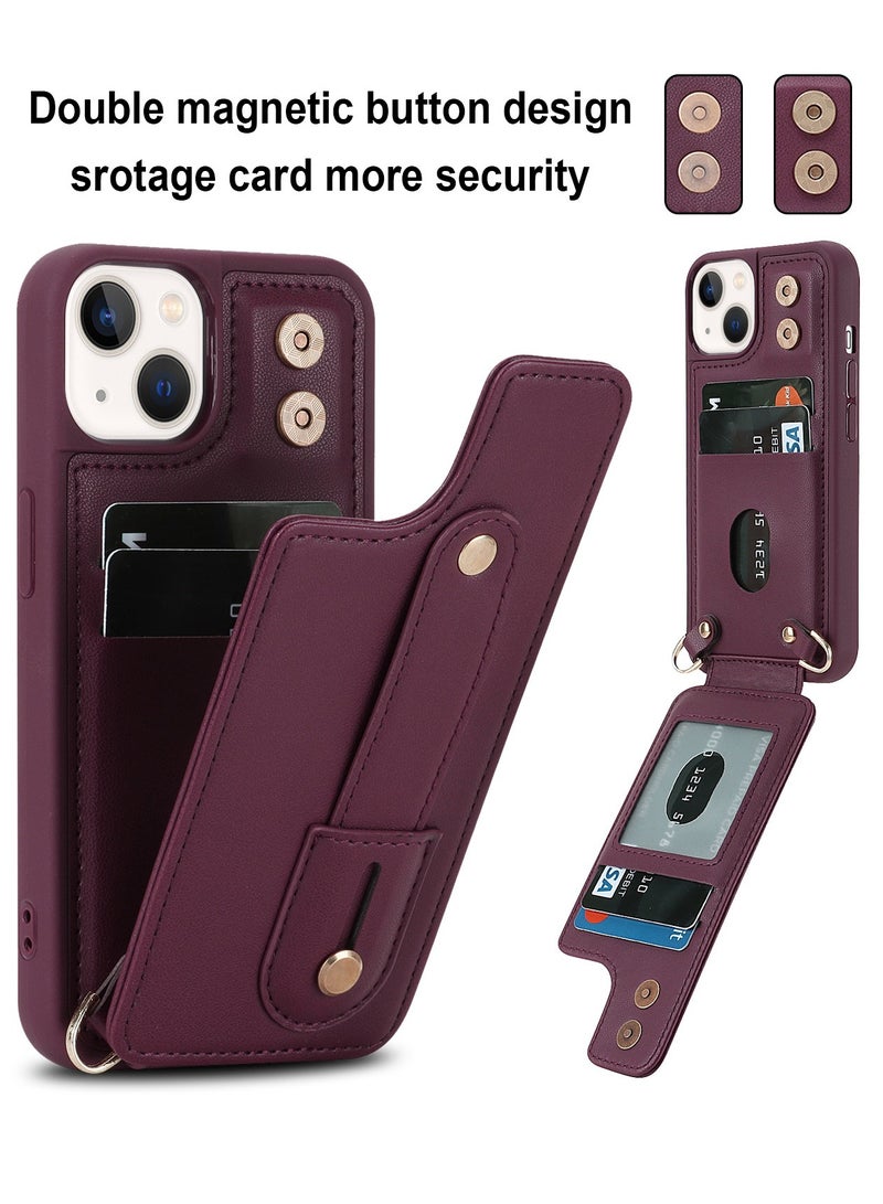 Gerenic Phone Case, Cover for iPhone 15/ 15Plus/ 15Pro/ 15Pro Max, Crossbody Wallet Case with Card Slot Holder, Wrist Strap Shoulder Protective Cover  - Image 4