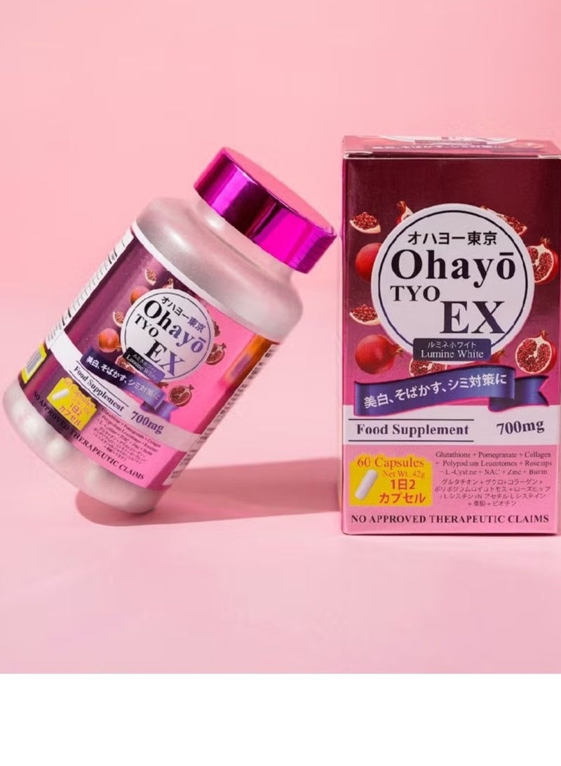 Ohayo TYO EX Lumine White food supplement 700mg, 60 Capsules - Image 1