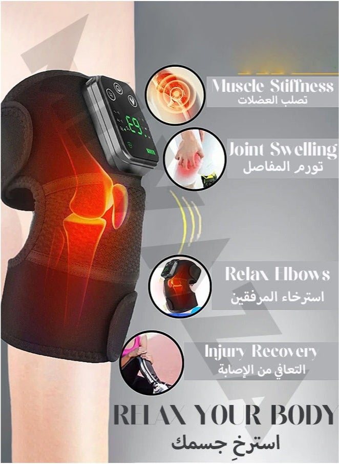 عربست مدلك الركبة الكهربائية USB التدفئة الاهتزاز الأشعة تحت الحمراء الساخنة ضغط العلاج الكوع الكتف الركبة تدليك الوسادة لتخفيف آلام المفاصل - Image 4